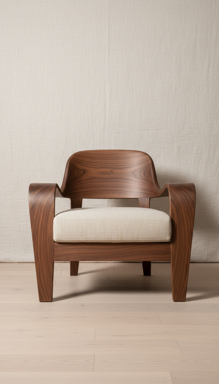 Walnut Statement Lounge Chair