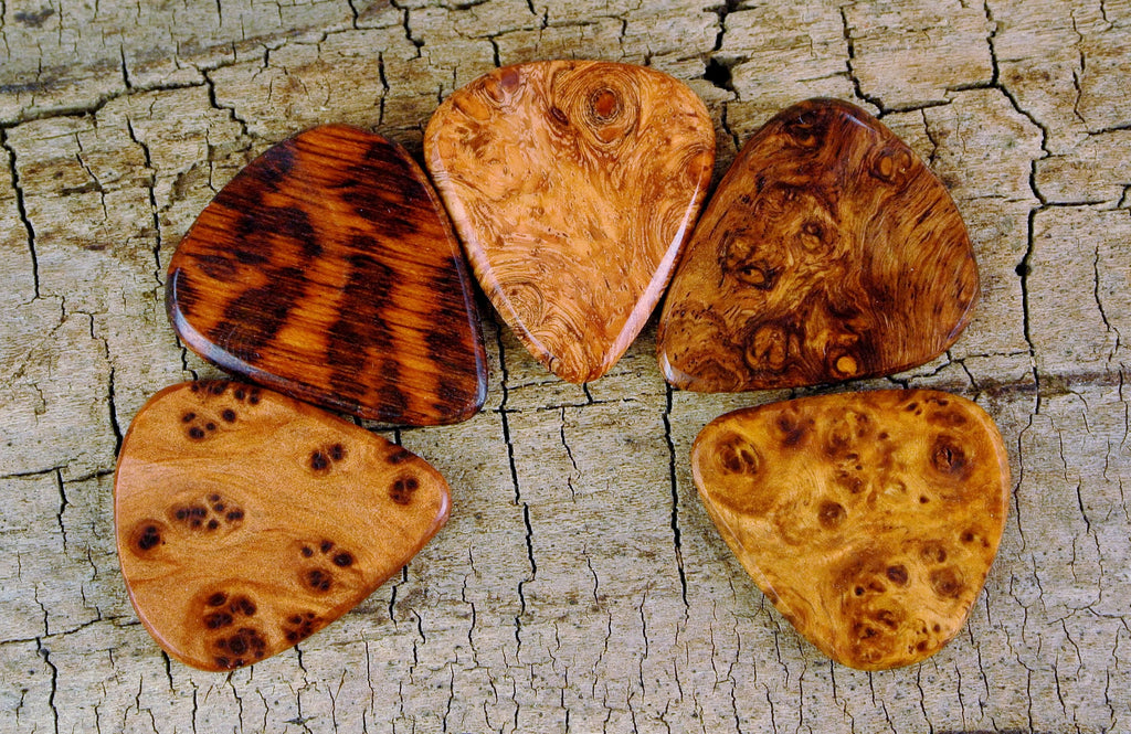 Rare Wood Guitar Pick: Personalized Engraving - One Pick