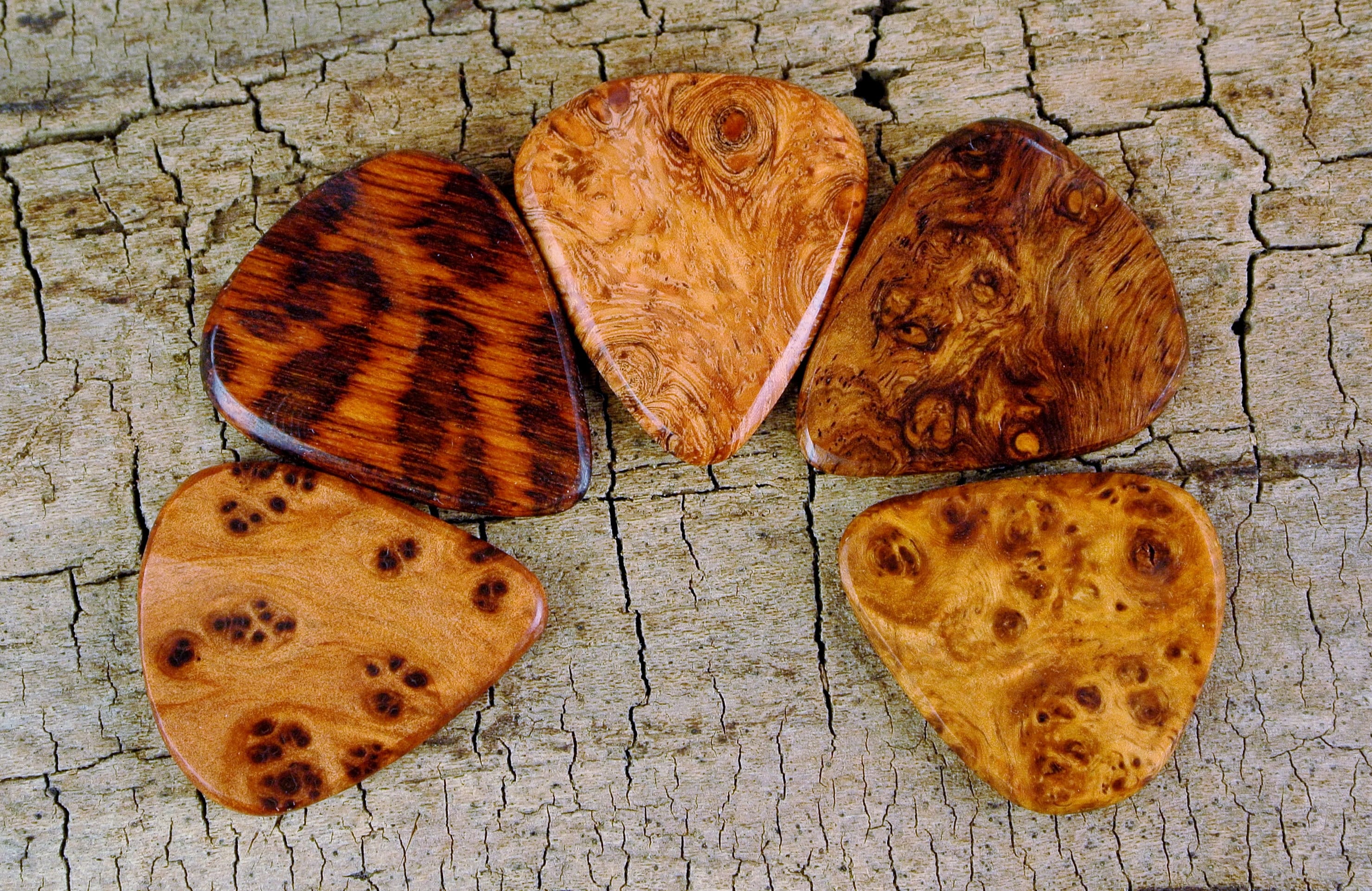 Rare Wood Guitar Pick: Personalized Engraving - One Pick