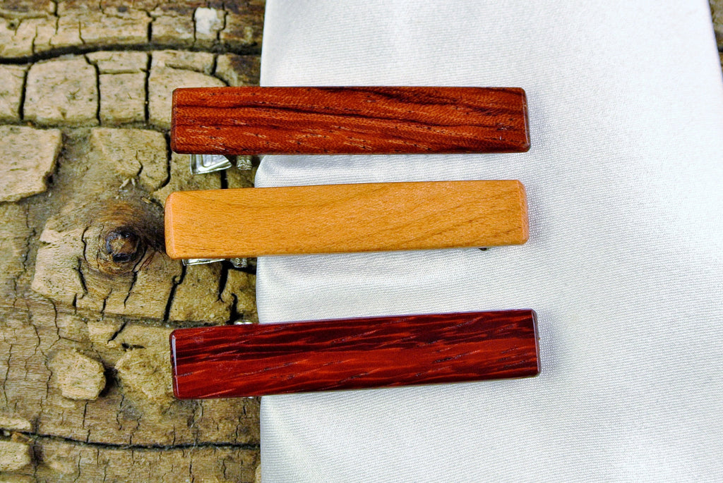 Custom Engraved Wood Hair Clip - 1 3/4" - Choose Wood Type