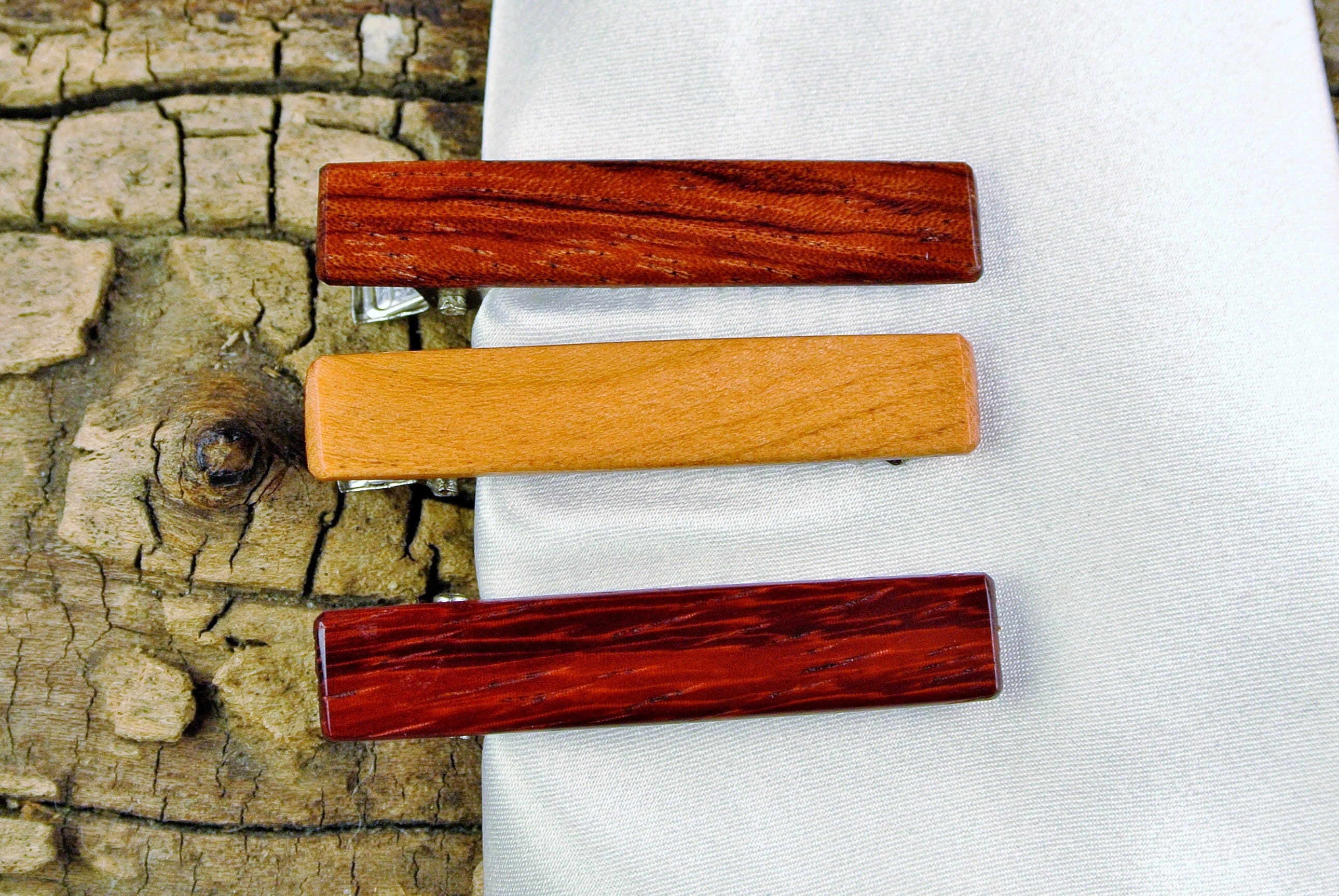 Custom Engraved Wood Hair Clip - 1 3/4" - Choose Wood Type
