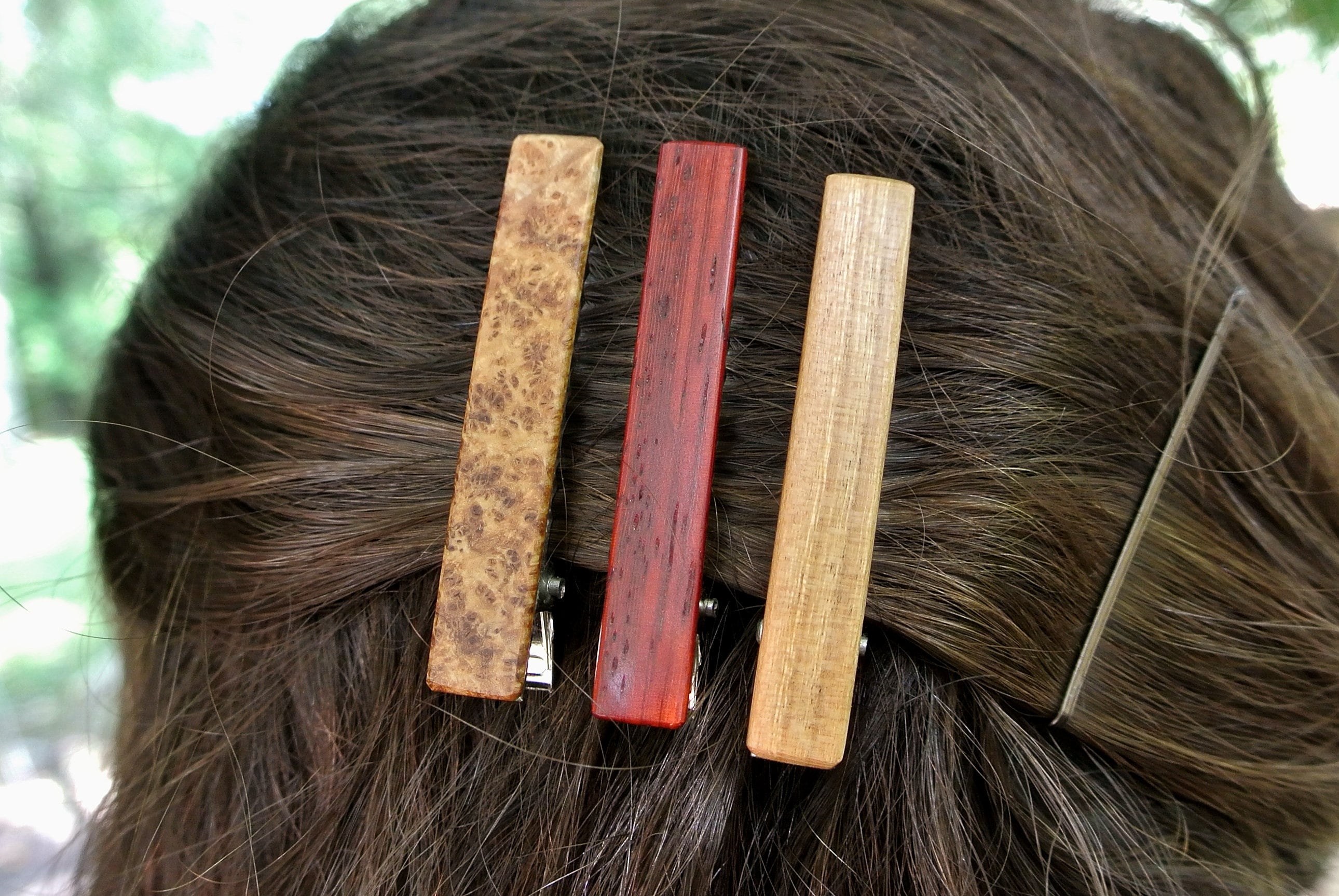 Custom Engraved Wood Hair Clip - Personalized Gift - 2 1/4 long