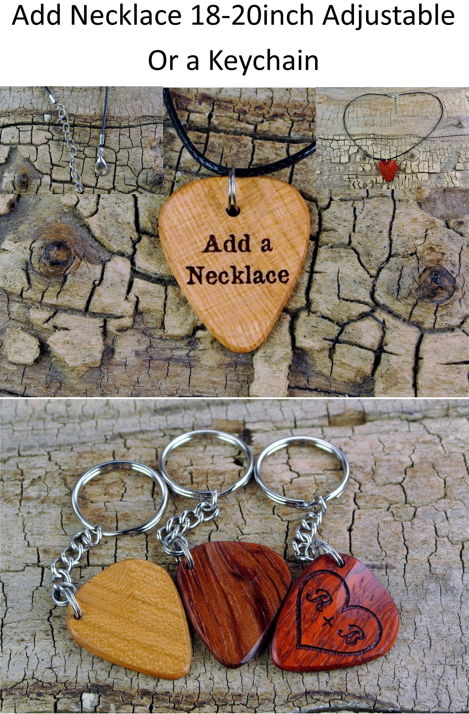 Inlaid Wood Guitar Pick: Handmade with Finger Grips