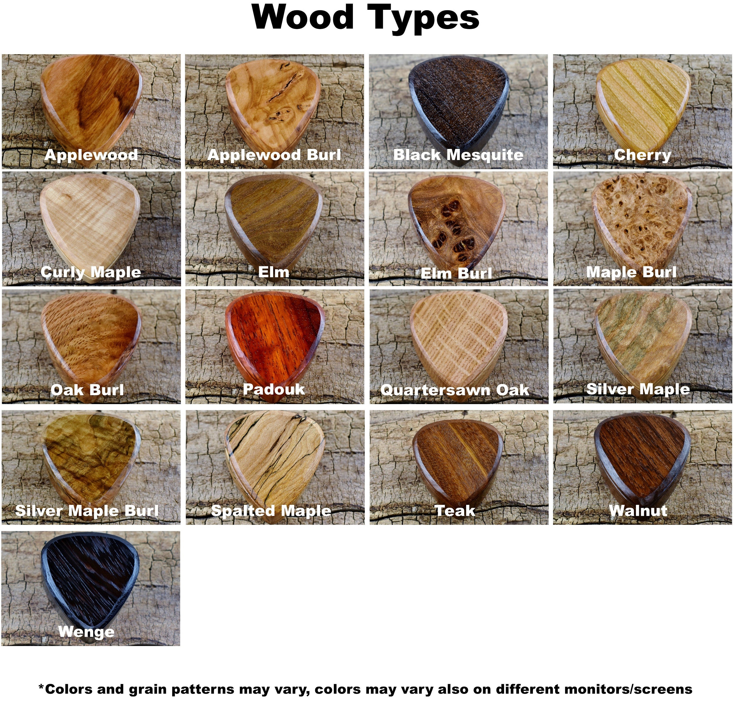 Custom Engraved Wood Guitar Pick Box: Magnetic Closure - Can hold up to 5 Picks