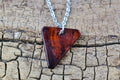 Bloodwood Burl Pendant Necklace: Handmade Belize Wood, 20 inch Chain
