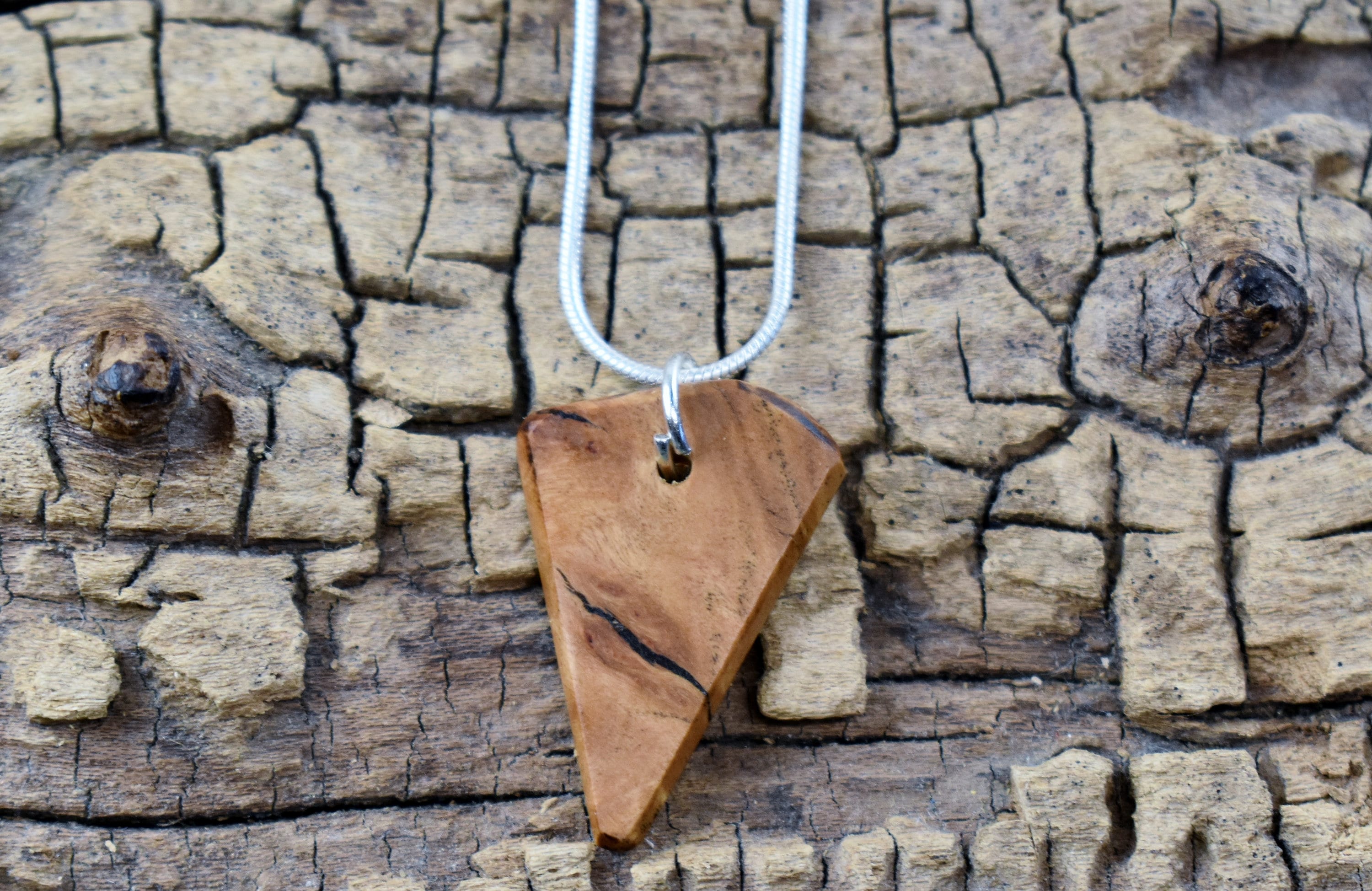 Coolibah Burl Wood Pendant Necklace: Handmade Australian Burl, 20 inch Chain