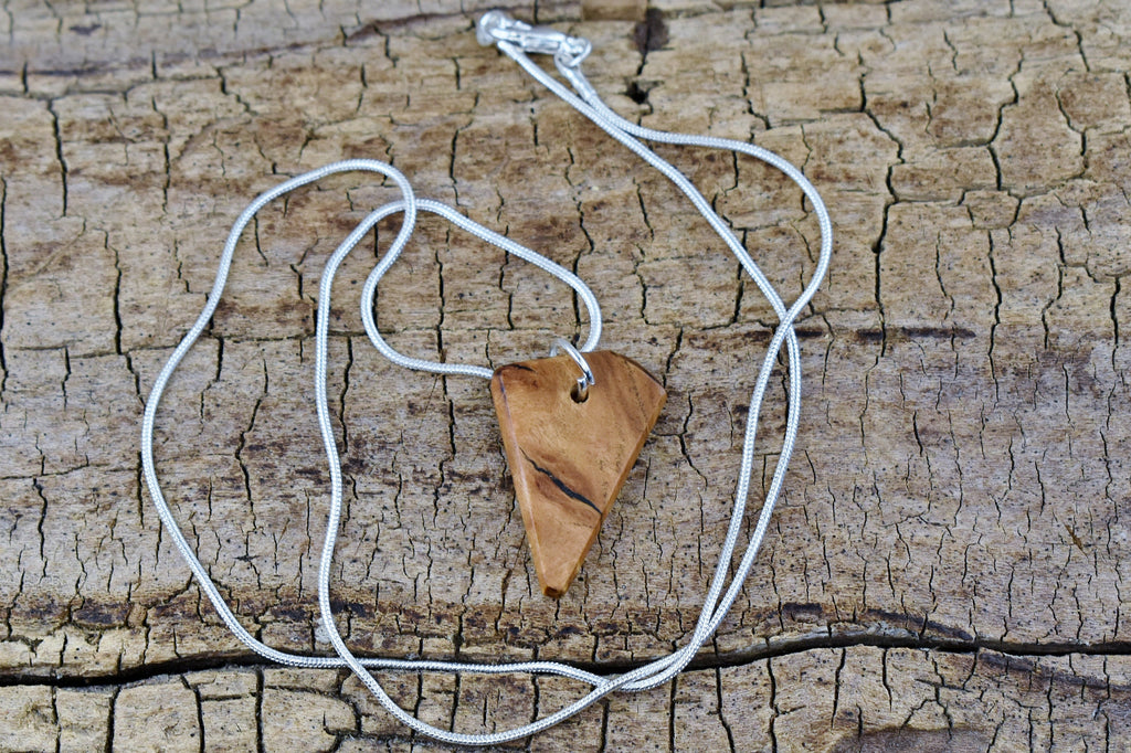 Coolibah Burl Wood Pendant Necklace: Handmade Australian Burl, 20 inch Chain