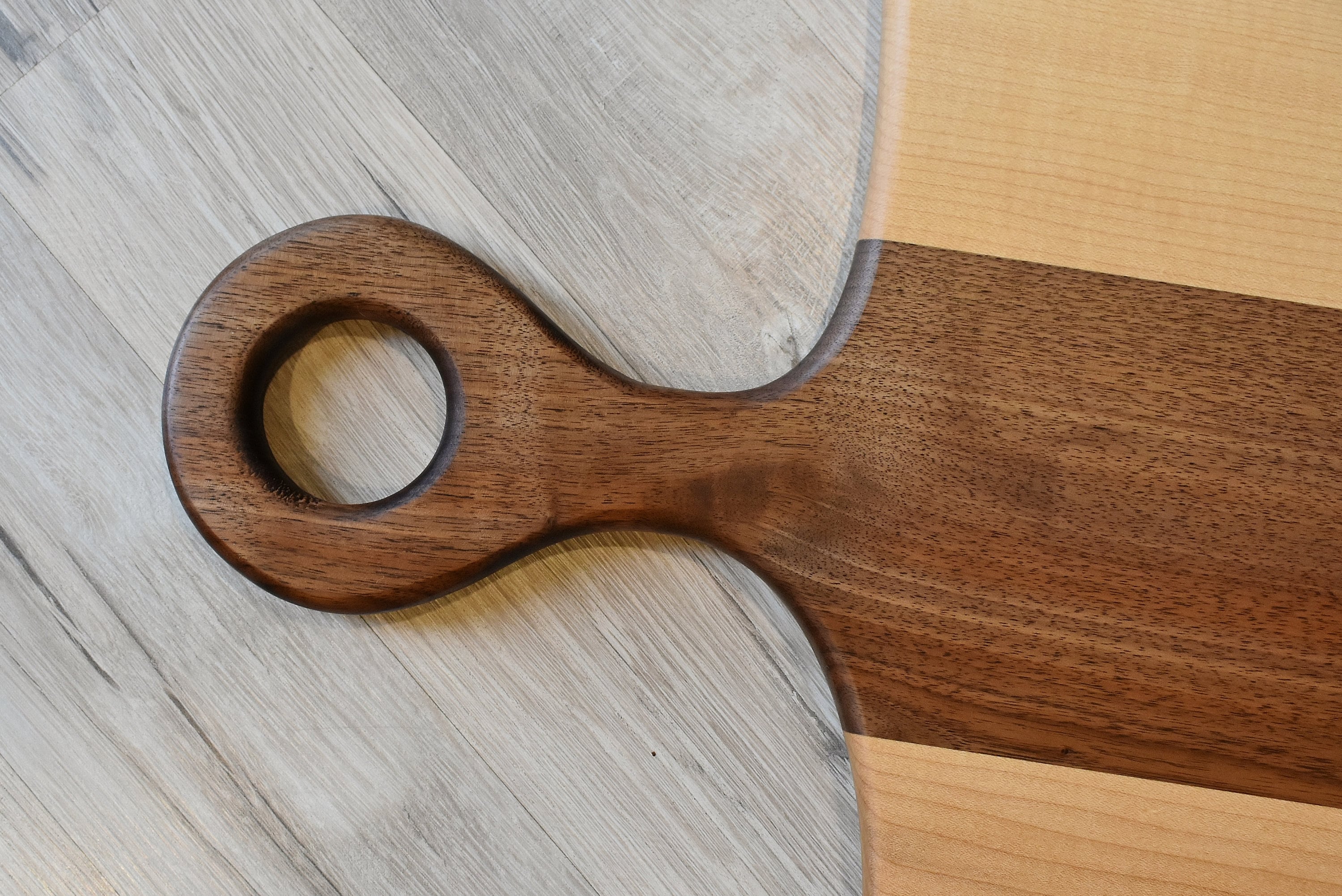 Handcrafted Maple Walnut Charcuterie Board: Long Serving Tray (12x31 Inches)