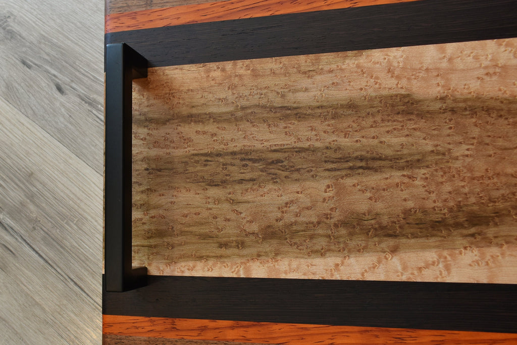 Handcrafted Multi-Wood Charcuterie Board: Walnut, Padauk, Wenge, Birdseye Maple