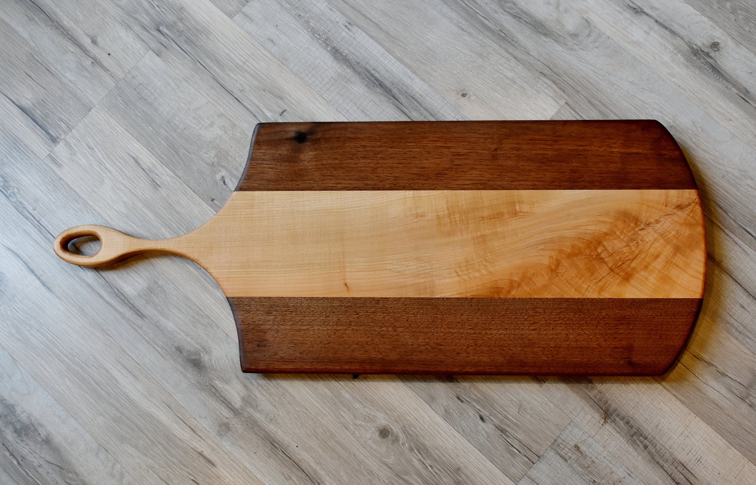 Handcrafted Walnut Maple Charcuterie Board: Long Serving Board (12x30 inches)