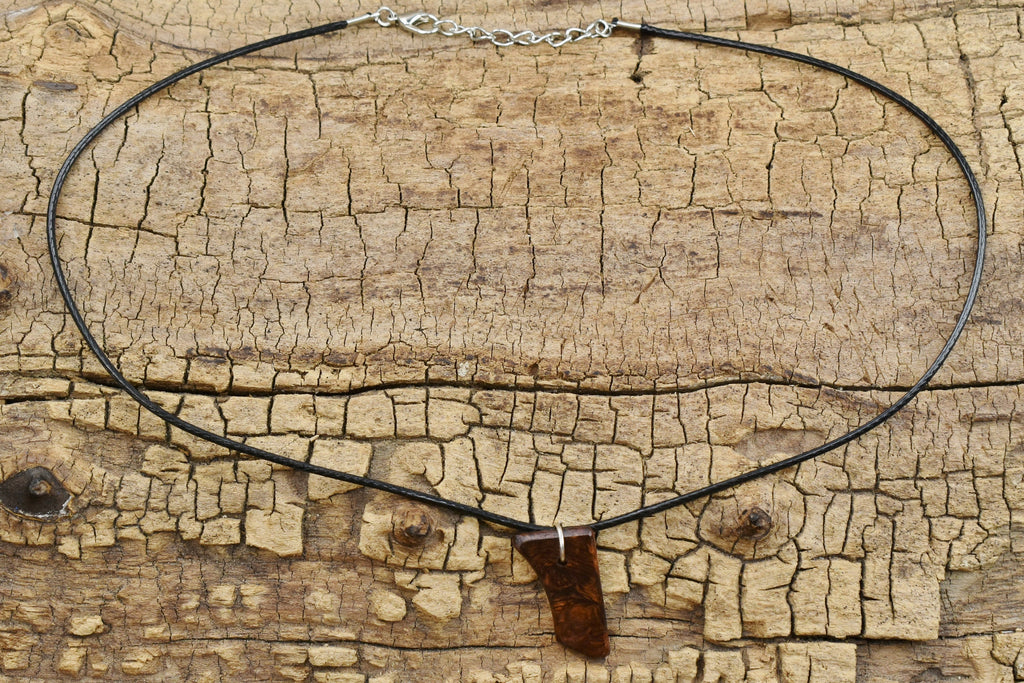Handmade Honduran Rosewood Burl Wood Pendant Necklace (18-20inch Adjustable)