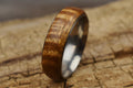Handmade Curly Acacia Wood Ring - Stainless Steel Core - Size 13