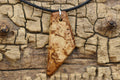 Handmade Hickory Burl Wood Pendant Necklace - Adjustable Length
