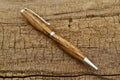 Zebrawood Pen: Satin Pearl Finish, Slimline Twist Pen