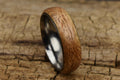 Handmade Figured Oak Wood Ring - Stainless Steel Core - Size 12.5