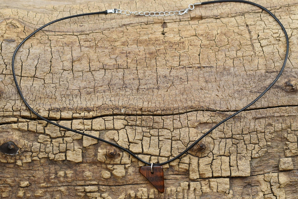 Handmade Snakewood Wood Pendant Necklace: Adjustable Rare Wood Jewelry