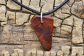 Amboyna Burl Wood Pendant Necklace: Handmade Adjustable Necklace (18-20inch)