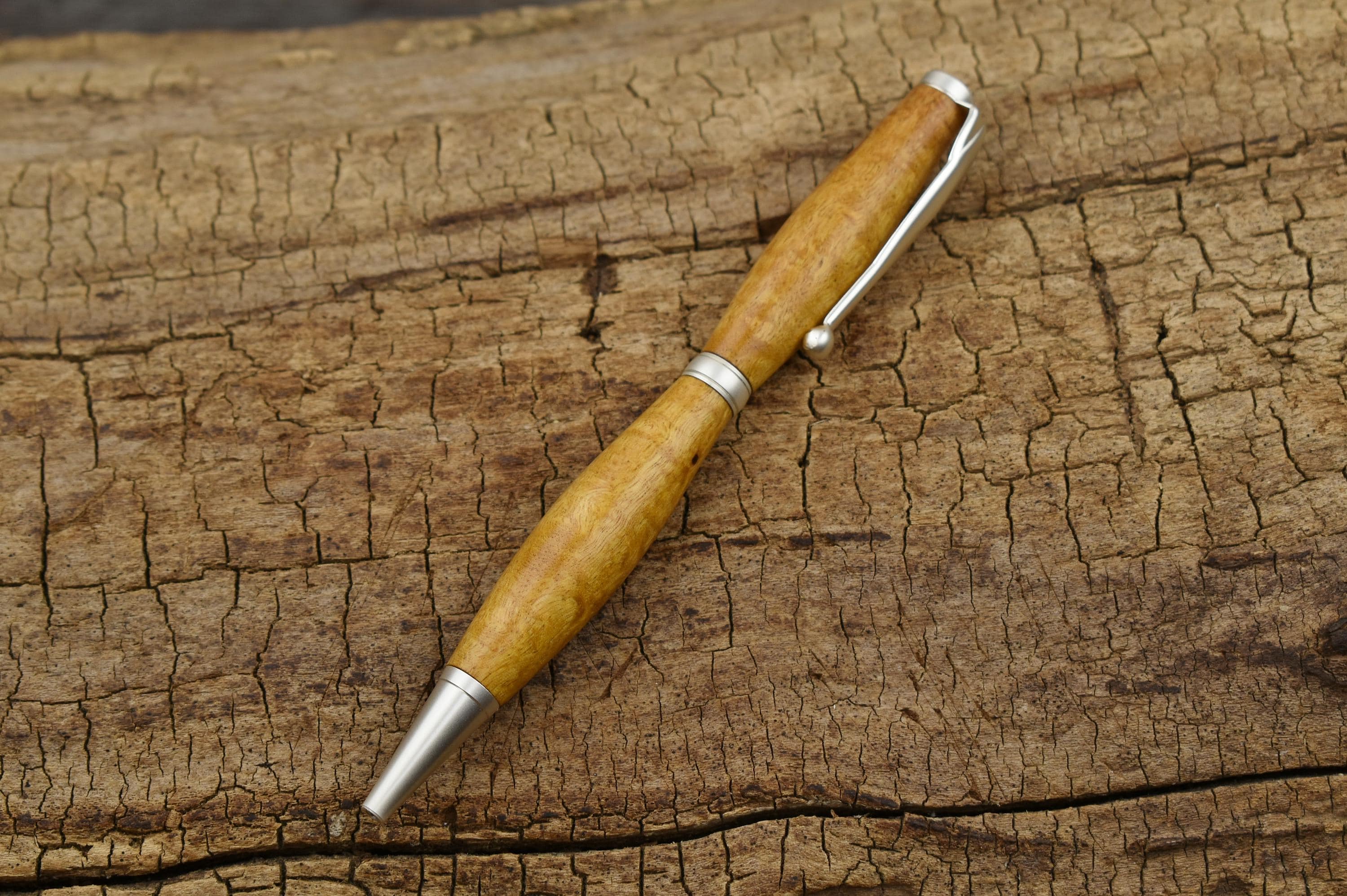 Birdseye Timborana Wood Pen - Satin Pearl Finish