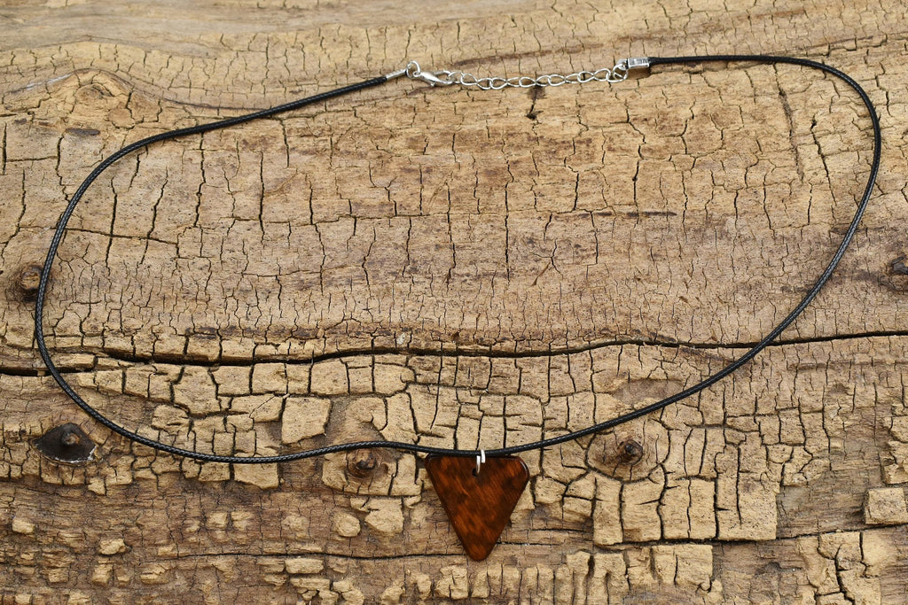 Handmade Snakewood Pendant Necklace: Rare Wood, Adjustable Length