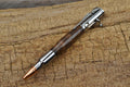 Hand Carved Walnut Burl Bolt Action Pen - Chrome Finish