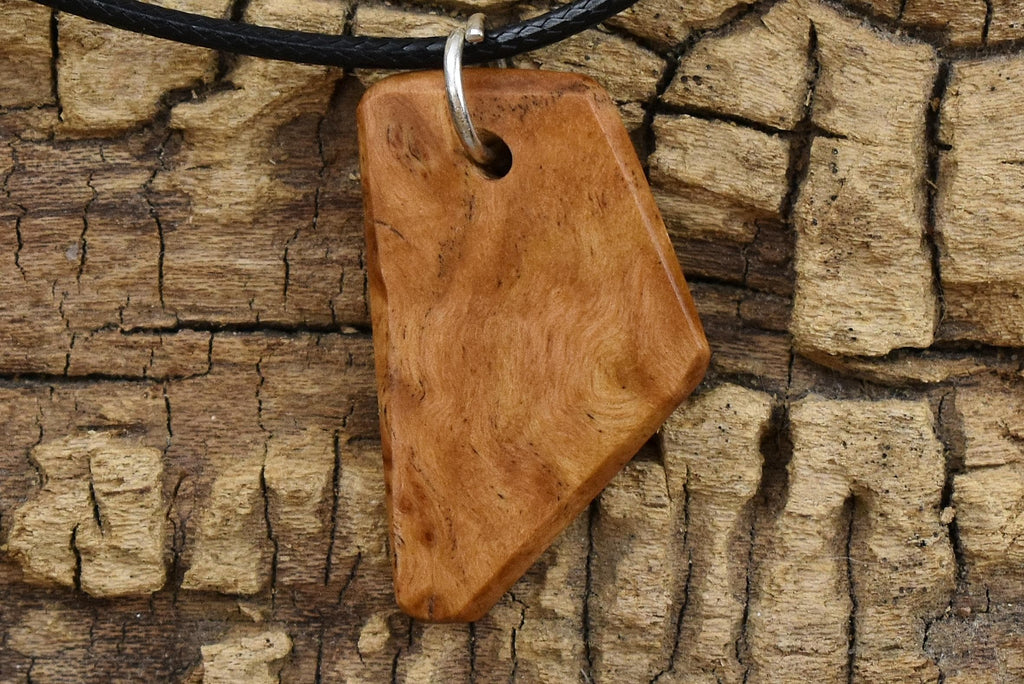 Coolibah Burl Wood Pendant Necklace: Handmade Australian Burl, Adjustable