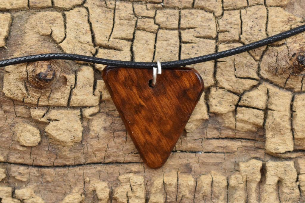 Handmade Snakewood Pendant Necklace: Rare Wood, Adjustable Length