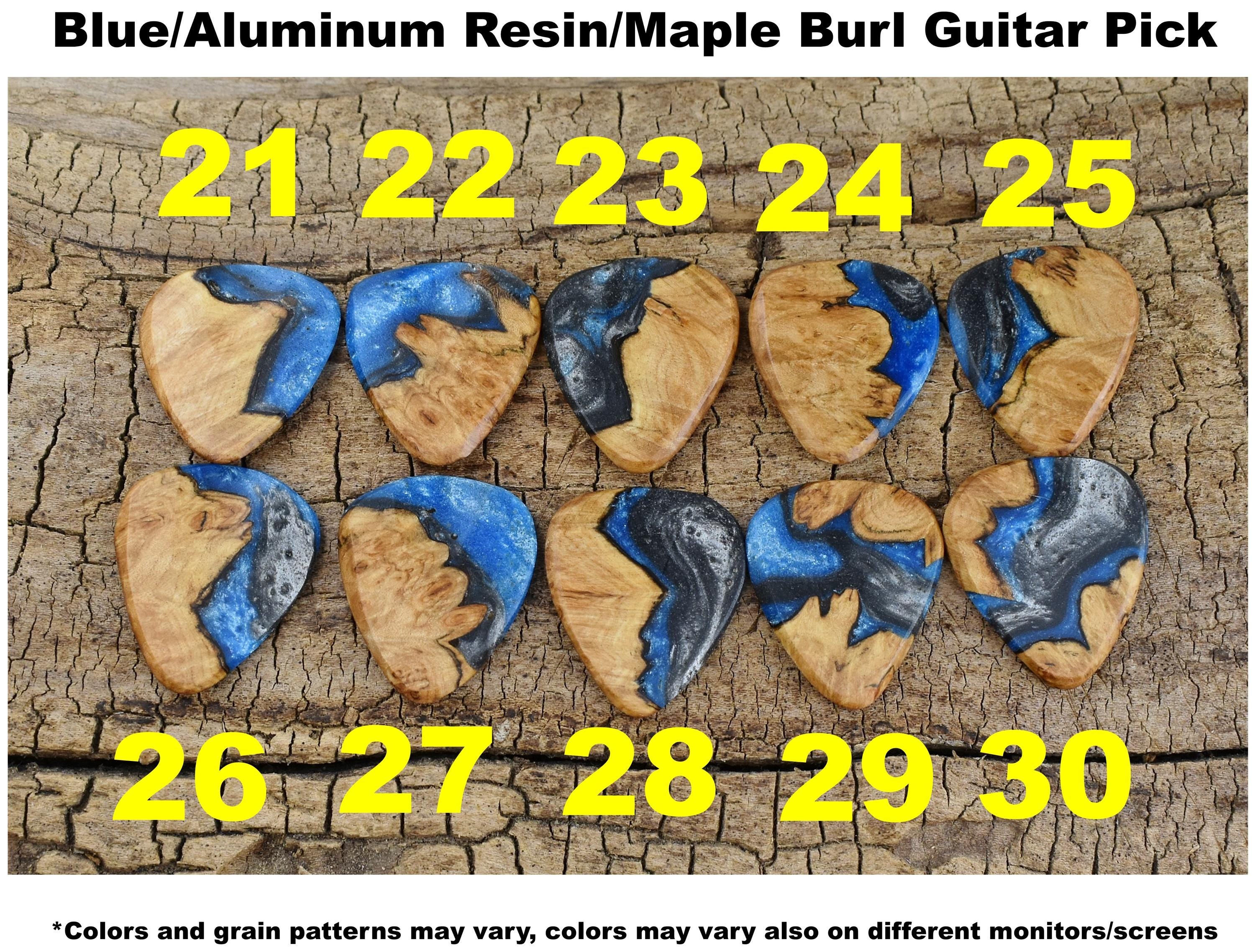 Handmade Resin Maple Burl Wood Guitar Pick