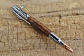 Hand Carved Burl Wood Bolt Action Pen - Chrome Finish