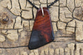 Bloodwood Burl & Black Onyx Resin Pendant Necklace - 18" Chain