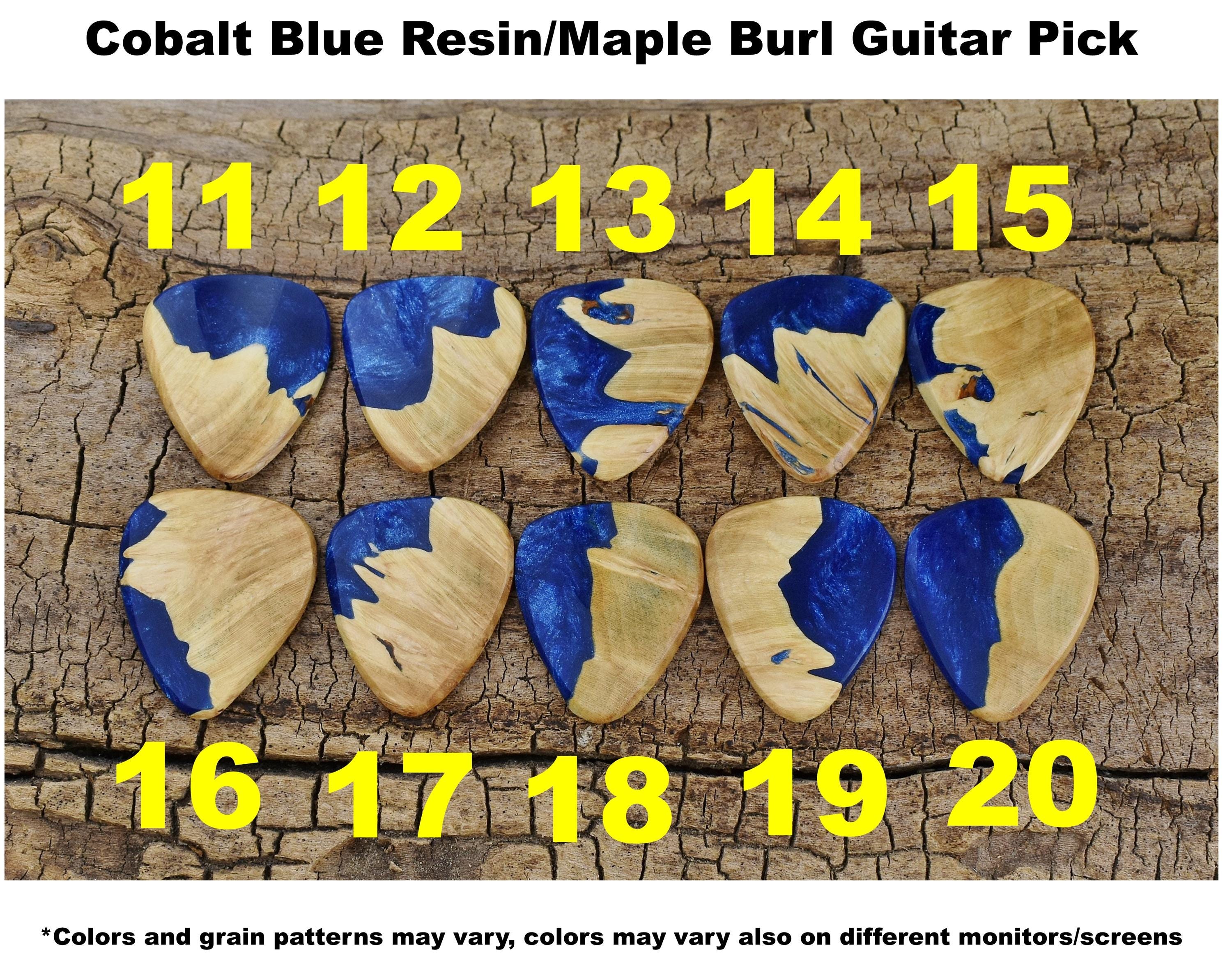 Handmade Resin Maple Burl Wood Guitar Pick