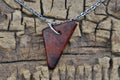Bloodwood Burl Wood Pendant Necklace: Handmade Belize Wood, 20 inch Chain