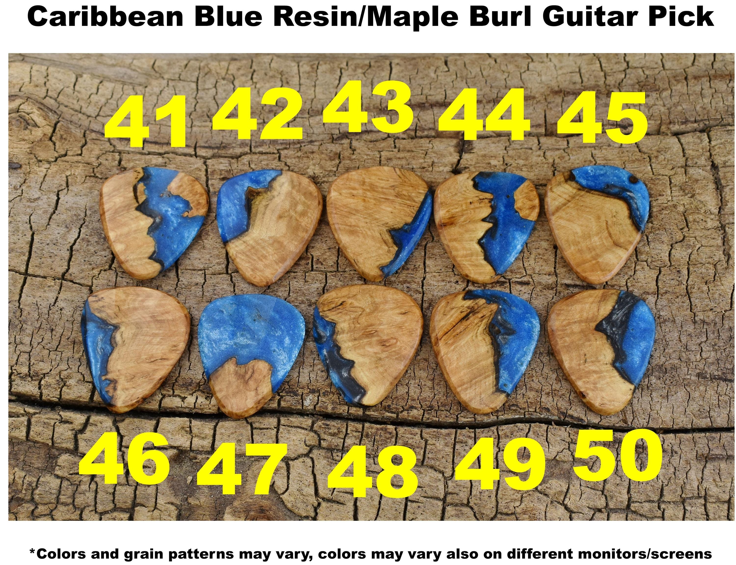 Handmade Resin Maple Burl Wood Guitar Pick