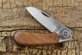 Pocket Knife with Southeast Asian Curly Satinwood Wood Handle - Hunting Knife - Engraving Option Available