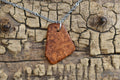 Afzelia Burl Wood Pendant Necklace: Handmade Rare Wood, 20 inch Chain