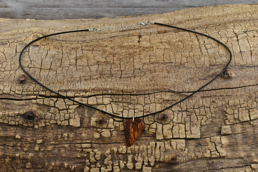 Handmade Honduran Rosewood Burl Wood Pendant Necklace (18-20inch Adjustable)