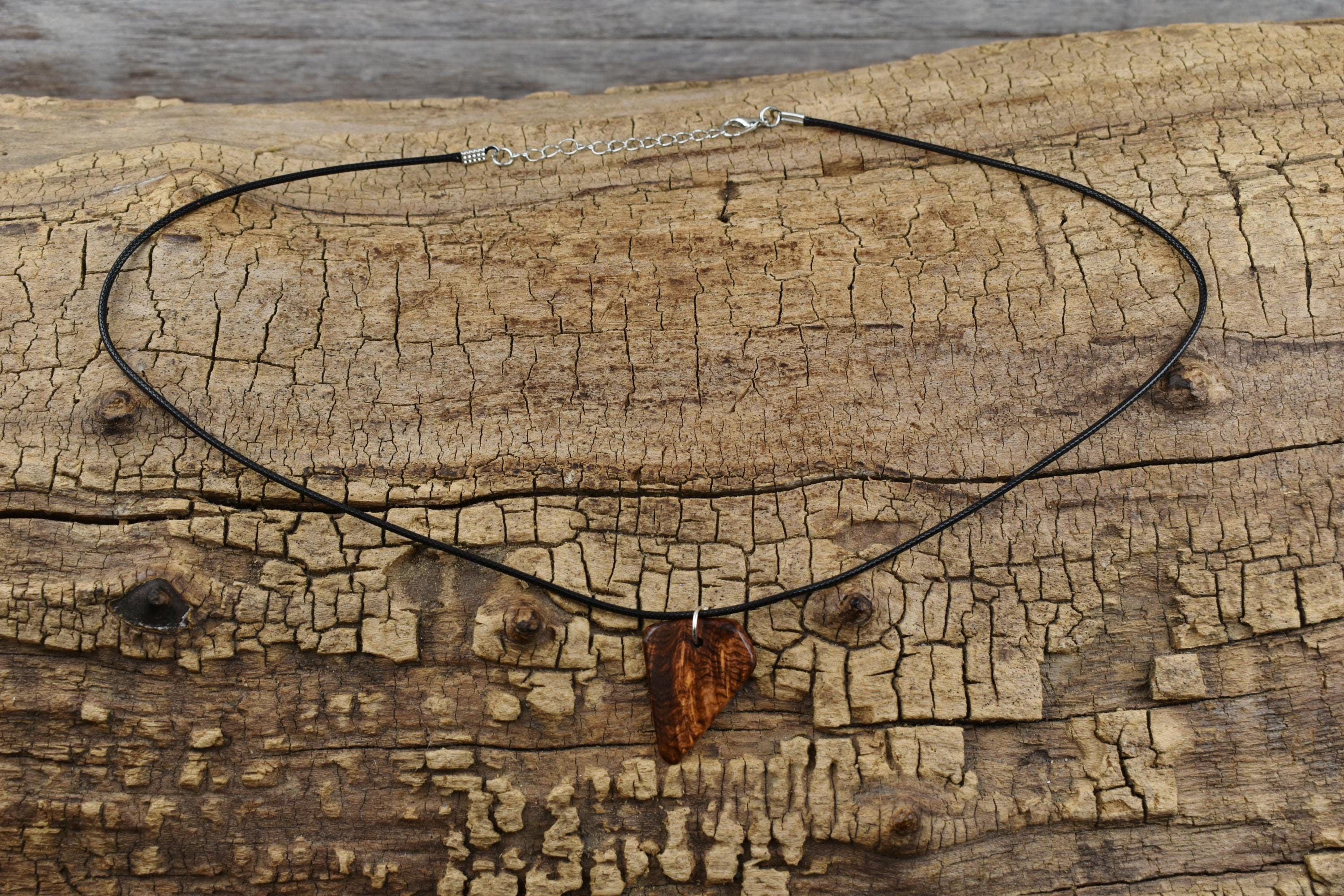 Handmade Honduran Rosewood Burl Wood Pendant Necklace (18-20inch Adjustable)