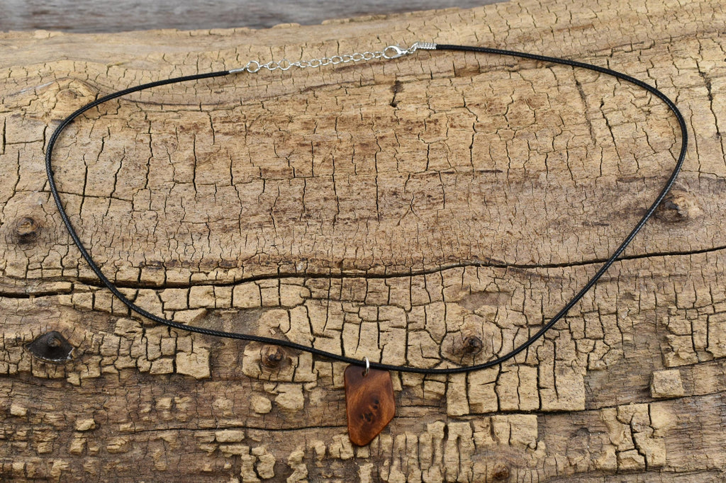 Handmade Moroccan Thuya Burl Wood Pendant Necklace -  (18-20inch Adjustable)