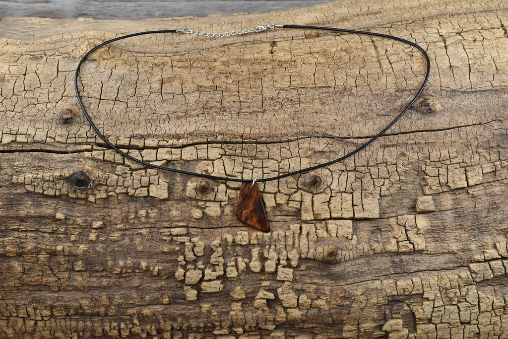 Handmade Honduran Rosewood Burl Wood Pendant Necklace (18-20inch Adjustable)