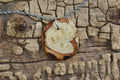 Handmade Redbud Burl Wood Pendant Necklace - 20 inch Chain