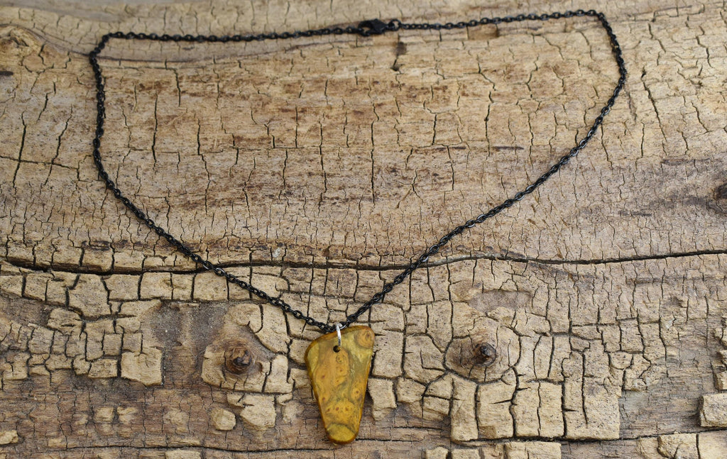 Cheesewood Burl Wood Pendant Necklace - Handmade with 18 inch Chain
