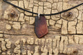 Handmade Lilac Burl Wood Pendant Necklace: Adjustable 18-20 inch