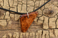 Amboyna Burl Wood Pendant Necklace: Handmade Adjustable Necklace