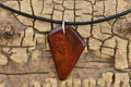 Bloodwood Burl Wood Pendant Necklace: Handmade Belize Wood, Adjustable