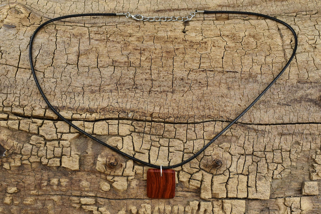 Brazilian Tulipwood Pendant Necklace - Adjustable 18-20 inch